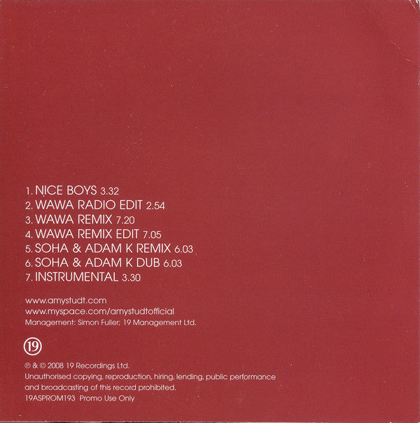 Amy Studt : Nice Boys (CD, Single, Promo)