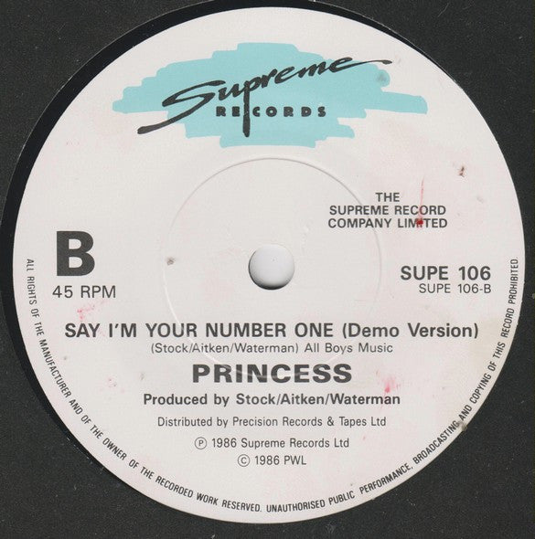 Princess : Tell Me Tomorrow (7", Single)