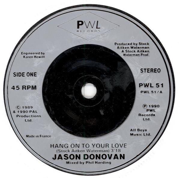 Jason Donovan : Hang On To Your Love (7", Single)