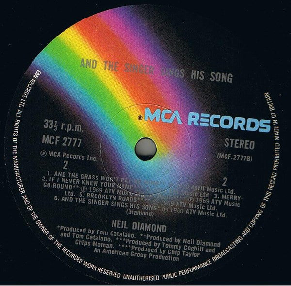 Neil Diamond : And The Singer Sings His Song (LP, Comp)