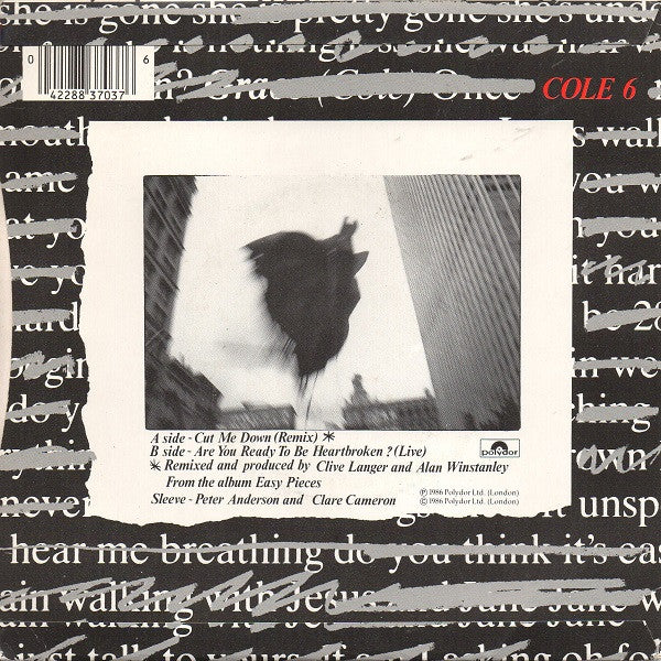 Lloyd Cole & The Commotions : Cut Me Down (Remix) (7", Single)