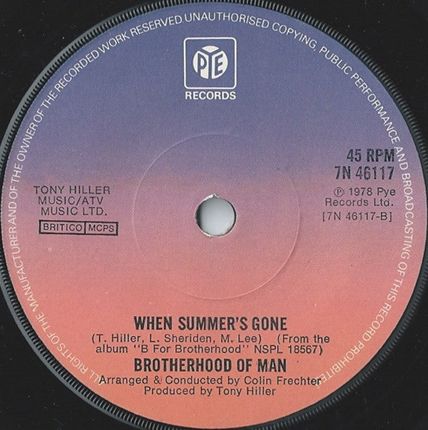 Brotherhood Of Man : Middle Of The Night (7", Single)