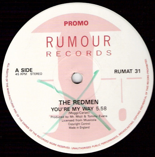 The Redmen : You're My Way (12", Promo)