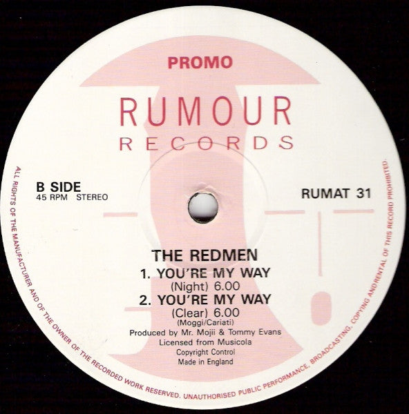 The Redmen : You're My Way (12", Promo)