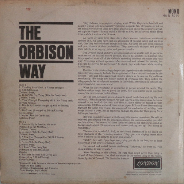 Roy Orbison : The Orbison Way (LP, Album, Mono)