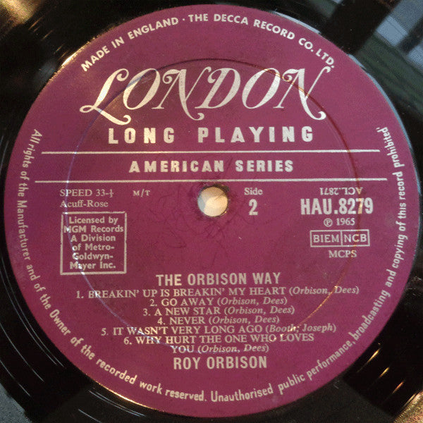 Roy Orbison : The Orbison Way (LP, Album, Mono)