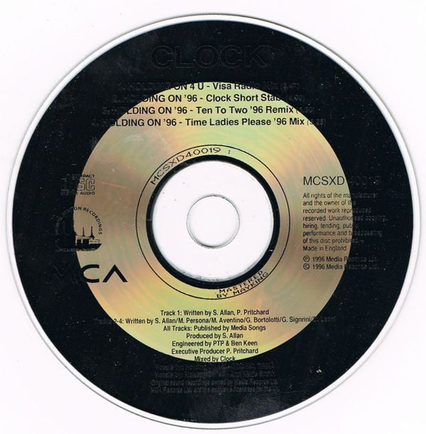 Clock : Holding On 4 U / Holding On '96 (CD, Single)