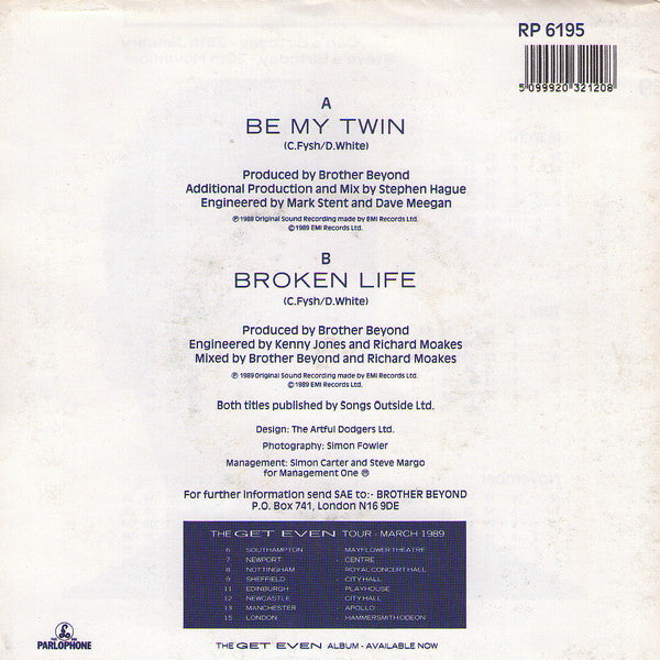 Brother Beyond : Be My Twin (New Mix) (7", Single, Ltd)