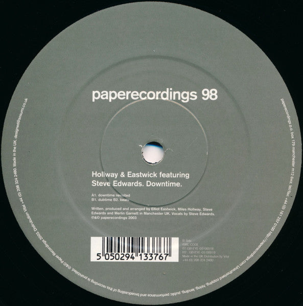 Hollway & Eastwick Featuring Steve Edwards : Downtime (12")