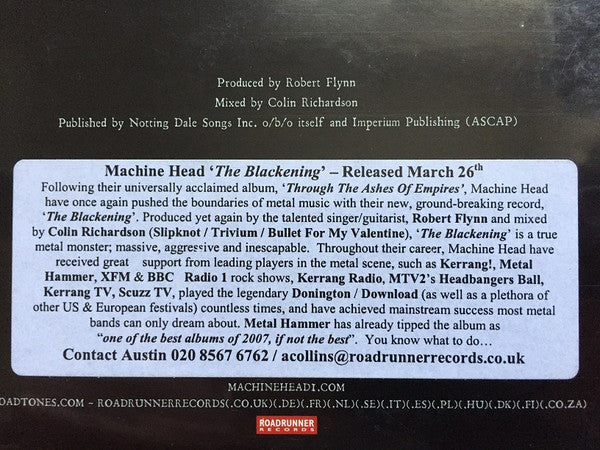 Machine Head (3) : Now I Lay Thee Down (CD, Promo, Smplr)