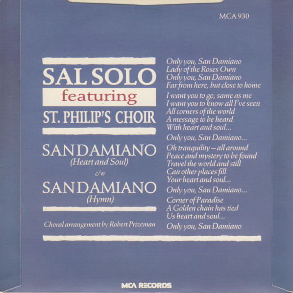 Sal Solo : San Damiano (Heart And Soul) (7", Single, Pap)