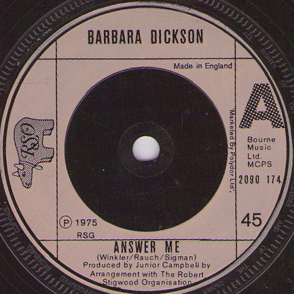 Barbara Dickson : Answer Me (7", Single)
