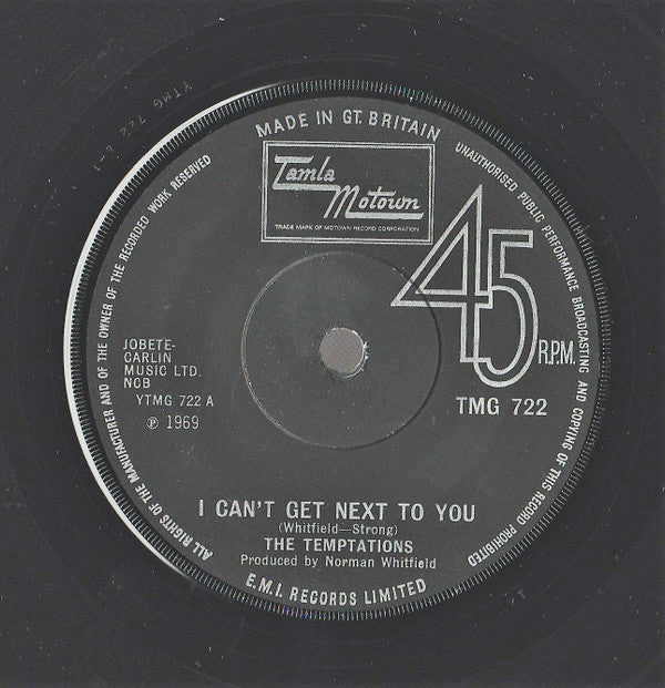 The Temptations : I Can't Get Next To You (7", Single, Sol)