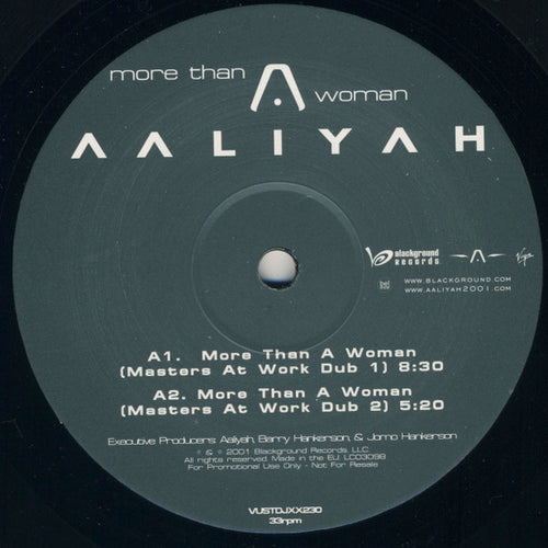 Aaliyah : More Than A Woman (12", Promo)