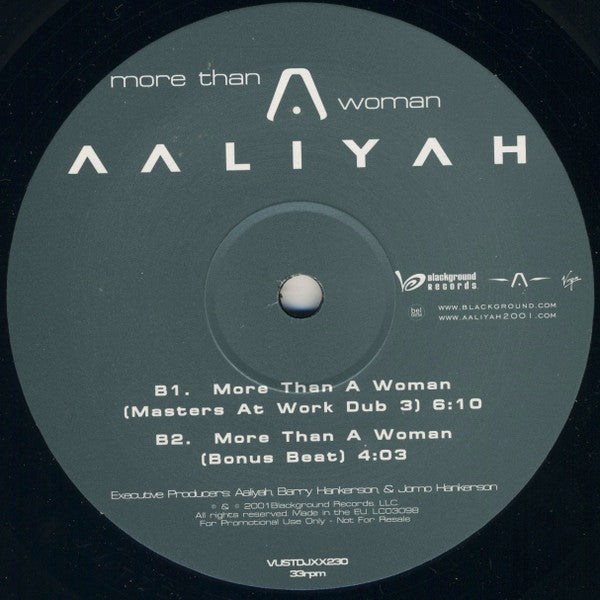 Aaliyah : More Than A Woman (12", Promo)