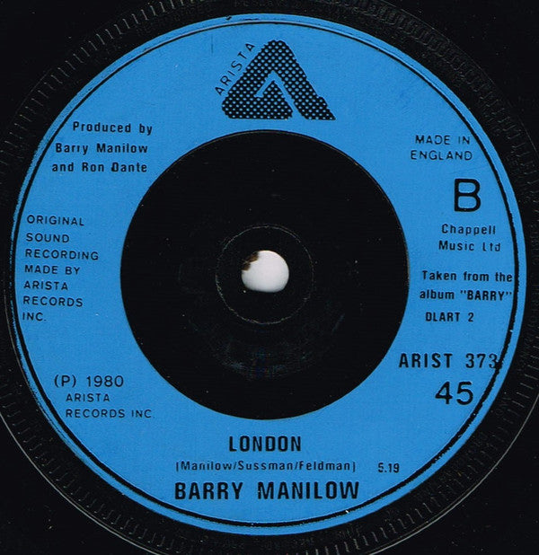 Barry Manilow : Lonely Together (7", Single)