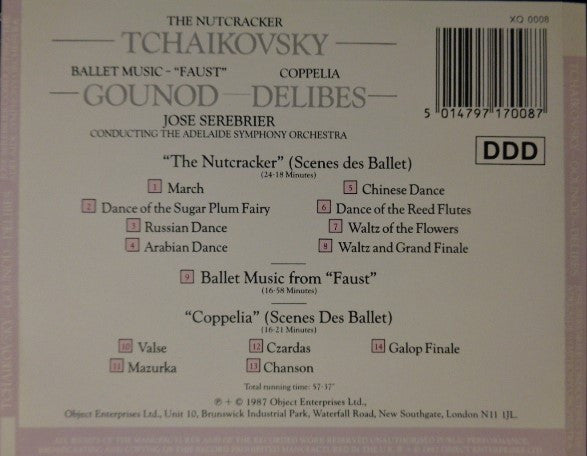 Jose Serebrier Conducting Adelaide Symphony Orchestra - Pyotr Ilyich Tchaikovsky / Charles Gounod / Léo Delibes : The Nutcracker / Ballet Music - "Faust" / Coppelia (CD)
