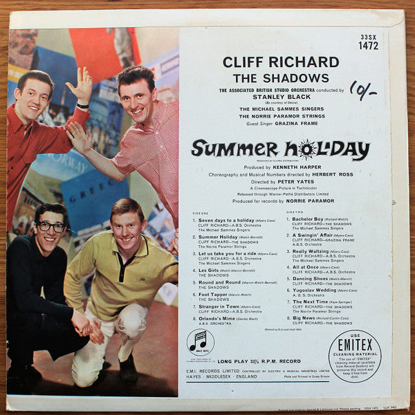 Cliff Richard & The Shadows : Summer Holiday (LP, Album, Mono, RP)