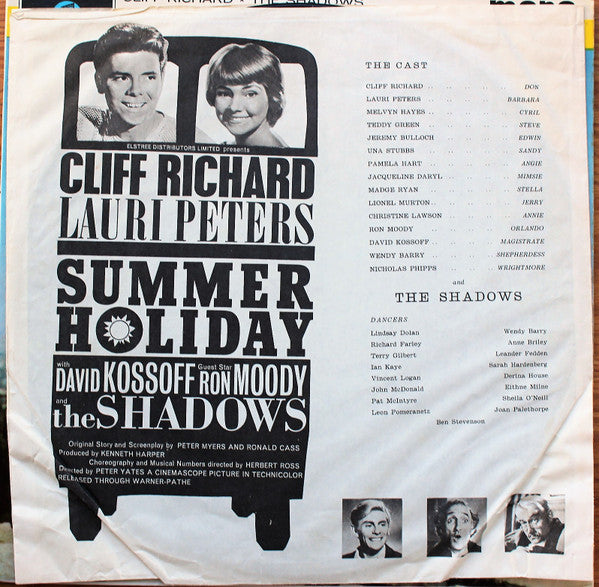 Cliff Richard & The Shadows : Summer Holiday (LP, Album, Mono, RP)