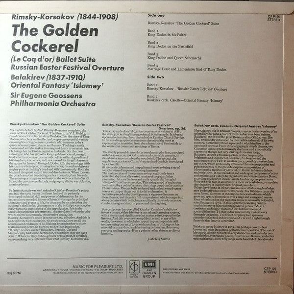 Nikolai Rimsky-Korsakov, Sir Eugene Goossens / Philharmonia Orchestra : The Golden Cockerel Etc. (LP, RE)