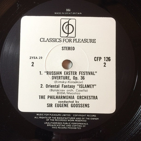 Nikolai Rimsky-Korsakov, Sir Eugene Goossens / Philharmonia Orchestra : The Golden Cockerel Etc. (LP, RE)