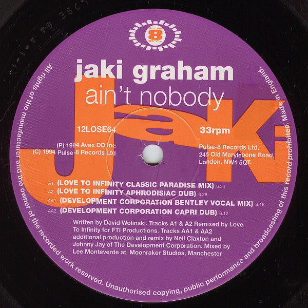 Jaki Graham : Ain't Nobody (12")