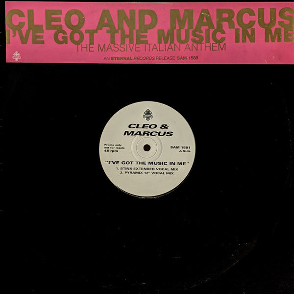 Cleo & Marcus : I've Got The Music In Me (12", Promo)