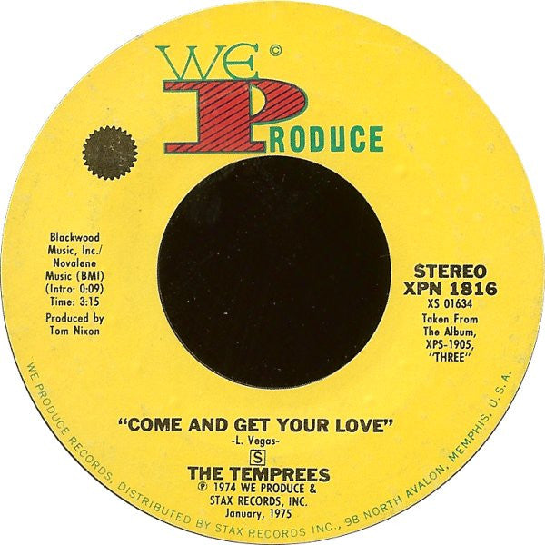 The Temprees : Come And Get Your Love / I'll Live Her Life (7")