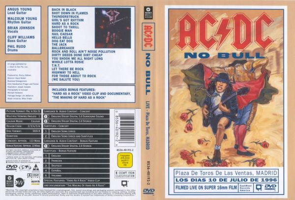 AC/DC : No Bull (Live - Plaza De Toros, Madrid) (DVD-V, Copy Prot., Multichannel, PAL, Dol)
