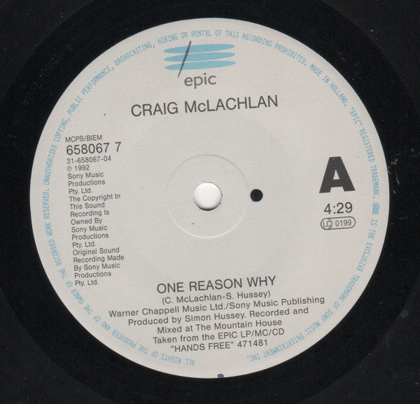 Craig McLachlan : One Reason Why (7", Gat)