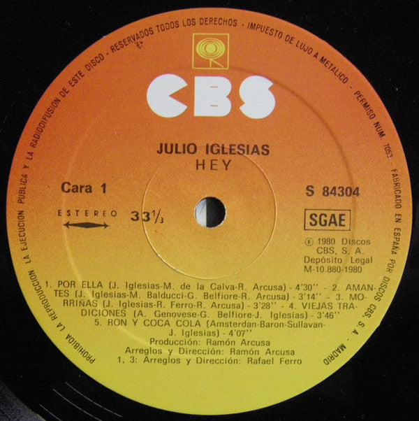 Julio Iglesias : Hey! (LP, Album)