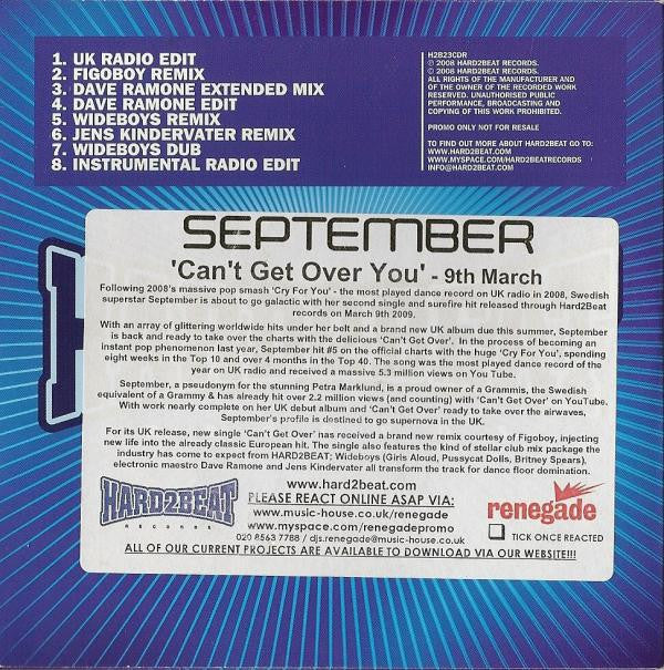 September : Can't Get Over (CD, Single, Promo)