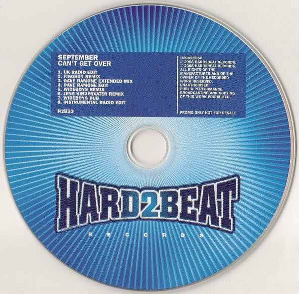 September : Can't Get Over (CD, Single, Promo)