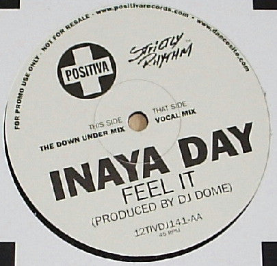 Inaya Day : Feel It (12", Promo)