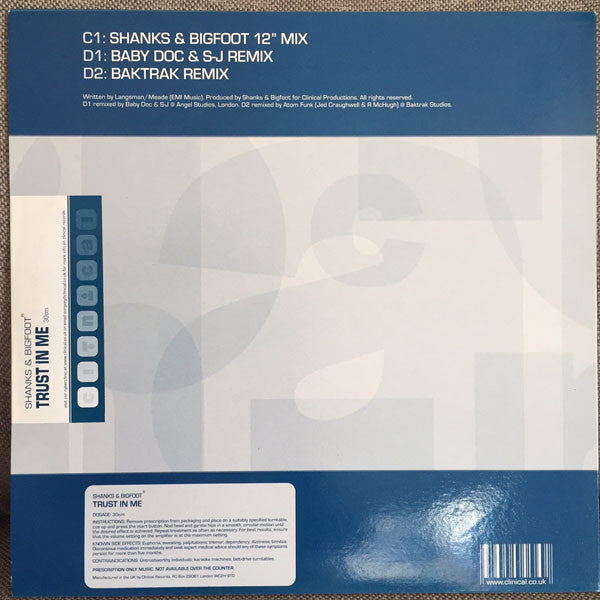 Shanks & Bigfoot : Trust In Me (12", Promo)