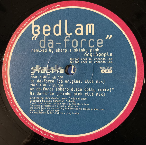 Bedlam : Da-Force (12")