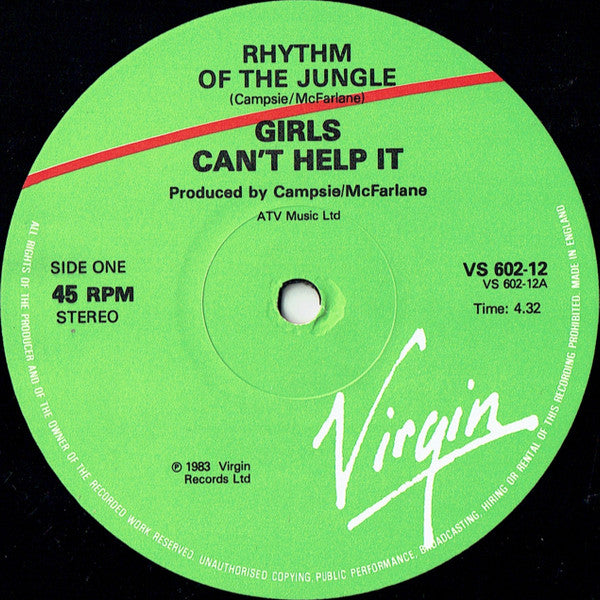 Girls Can't Help It : Rhythm Of The Jungle (12")
