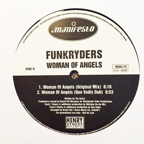 Funkryders : Woman Of Angels (2x12", Promo)
