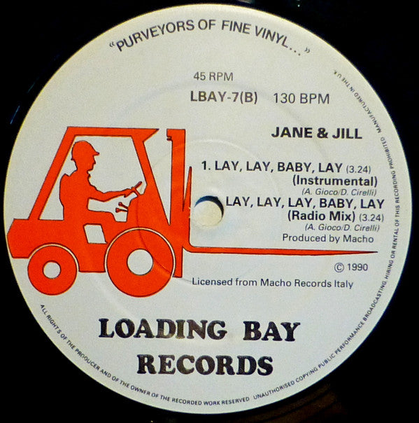 Jane & Jill : Lay, Lay, Baby, Lay (12")