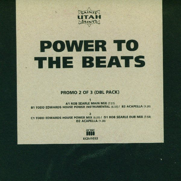 Utah Saints : Power To The Beats (2x12", Promo, 2 o)
