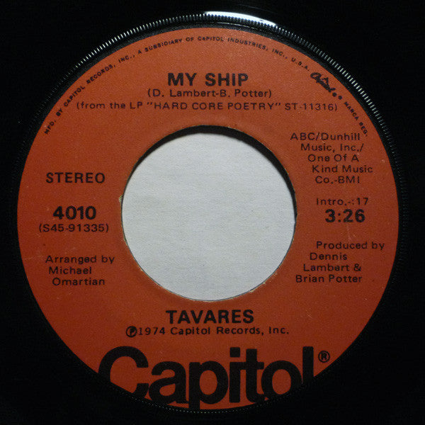 Tavares : Remember What I Told You To Forget / My Ship (7", Win)