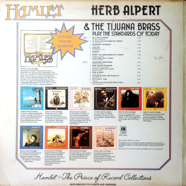 Herb Alpert & The Tijuana Brass : Play The Standards Of Today (LP, Comp)