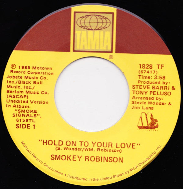 Smokey Robinson : Hold On To Your Love (7", Single)