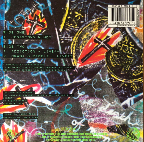 The Almighty : Jonestown Mind (7", Single, Pic)