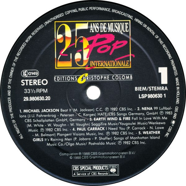 Various : 25 Ans De Musique De Pop 1983 (2xLP, Comp)
