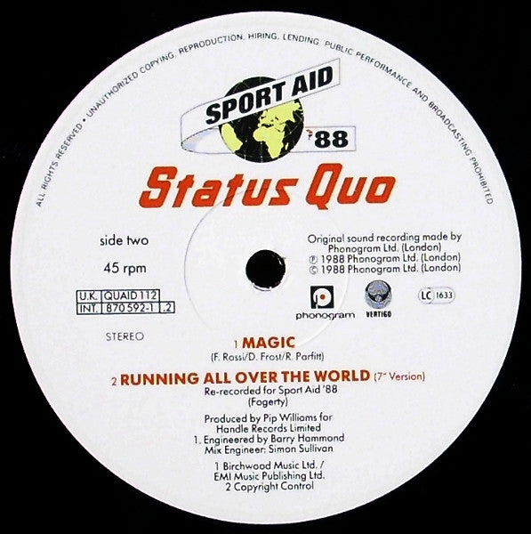 Status Quo : Running All Over The World (12", Single)