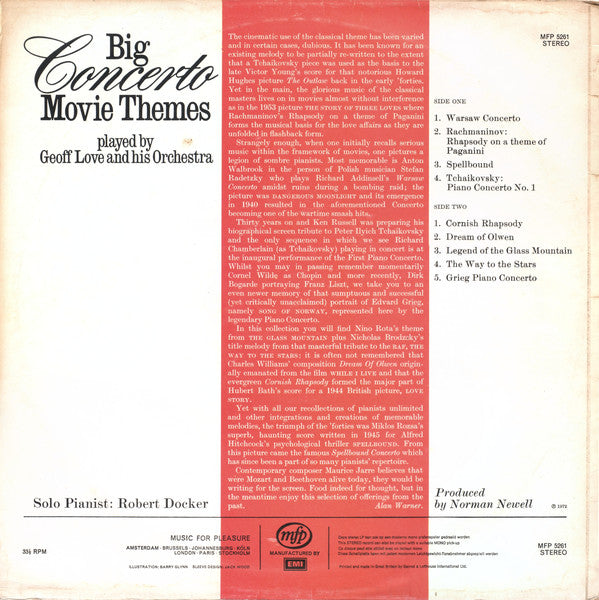 Geoff Love & His Orchestra : Big Concerto Movie Themes (LP, Eng)
