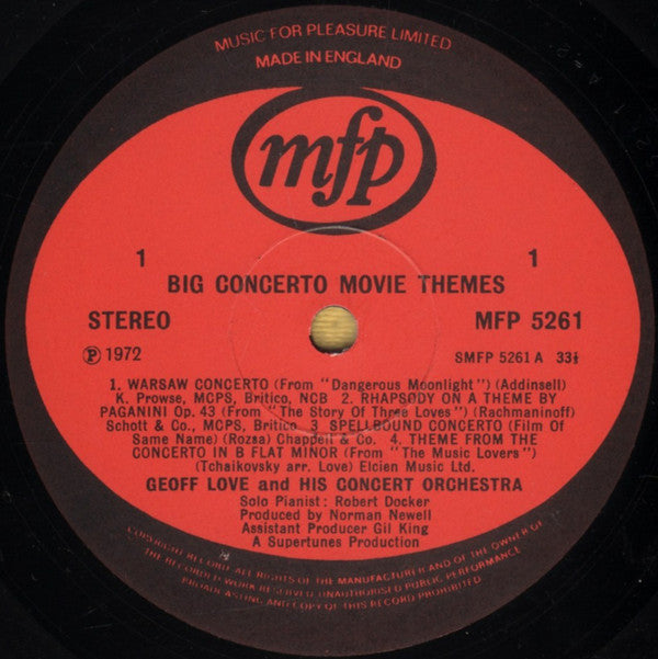 Geoff Love & His Orchestra : Big Concerto Movie Themes (LP, Eng)