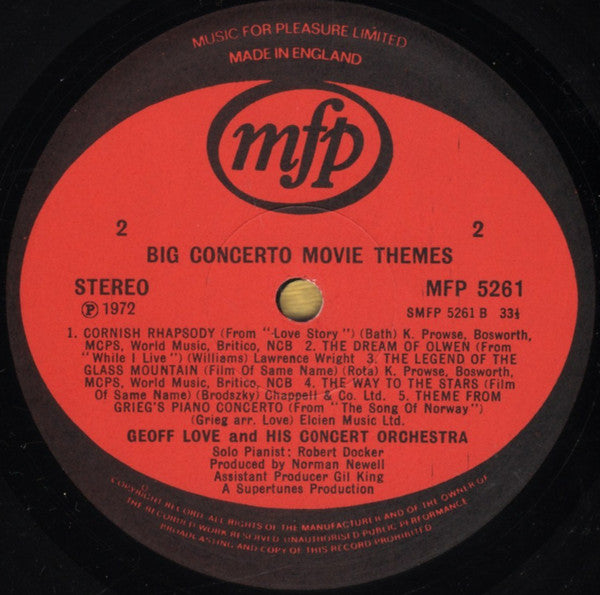 Geoff Love & His Orchestra : Big Concerto Movie Themes (LP, Eng)