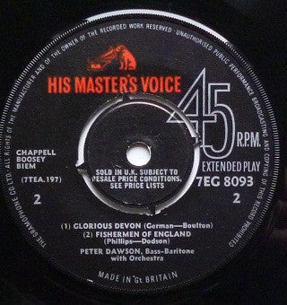 Peter Dawson : Songs Of England (7", EP)
